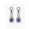 Image 1 : 8.75 ctw Tanzanite & Diamond Earrings 18K Yellow Gold