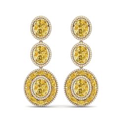 29.71 ctw Canary Citrine & VS Diamond Earrings 18K Yellow Gold