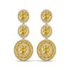 Image 1 : 29.71 ctw Canary Citrine & VS Diamond Earrings 18K Yellow Gold