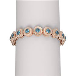 16.91 ctw Intense Blue Diamond Bracelet 18K Rose Gold