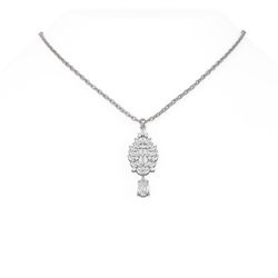 4.91 ctw Pear Diamond Necklace 18K White Gold
