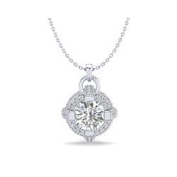 1.57 ctw VS/SI Diamond Micro Pave Stud Necklace 18K White Gold