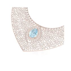 63.27 ctw Sky Topaz & VS Diamond Necklace 18K Rose Gold