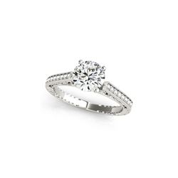 0.65 ctw Certified VS/SI Diamond Antique Ring 18K White Gold