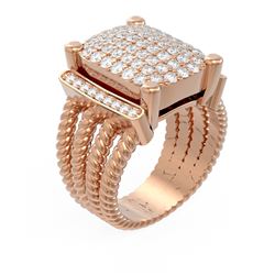 1.85 ctw Diamond Ring 18K Rose Gold