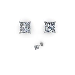 1.05 ctw Princess Cut VS/SI Diamond Designer Earrings 14K Rose Gold