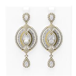 9.91 ctw Diamond Earrings 18K Yellow Gold
