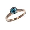 Image 2 : 1.06 ctw Certified Intense Blue Diamond Engagement Ring 10K Rose Gold