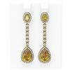 Image 1 : 8.05 ctw Canary Citrine & Diamond Earrings 18K Yellow Gold