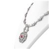 Image 2 : 24.87 ctw Ruby & Diamond Necklace 18K White Gold