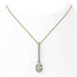 1.6 ctw Oval Cut Diamond Designer Necklace 18K Yellow Gold