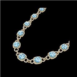 66 ctw TOPAZ & Micro VS/SI Diamond Eternity Necklace 14K Yellow Gold