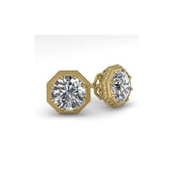 1.53 ctw Certified VS/SI Diamond Stud Earrings 18K Yellow Gold