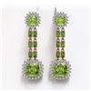 Image 1 : 19.88 ctw Peridot & Diamond Earrings 14K Rose Gold