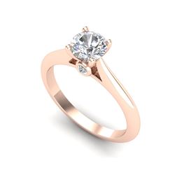 0.83 ctw VS/SI Diamond Solitaire Art Deco Ring 18K Rose Gold
