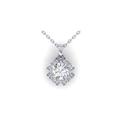 0.95 ctw VS/SI Diamond Art Deco Stud Necklace 18K White Gold