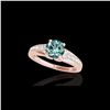 Image 1 : 1.40 ctw SI Certified Fancy Blue Diamond Solitaire Ring 10K Rose Gold