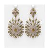 Image 1 : 27.49 ctw Canary Citrine & Diamond Earrings 18K Rose Gold