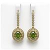 Image 1 : 8.45 ctw Tourmaline & Diamond Victorian Earrings 14K Yellow Gold