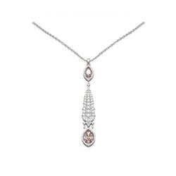 5.16 ctw Morganite & Diamond Necklace 18K White Gold