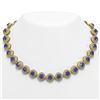 Image 1 : 82.17 ctw Sapphire & Diamond Victorian Necklace 14K Yellow Gold
