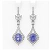 Image 1 : 10.73 ctw Tanzanite & Diamond Earrings 18K White Gold