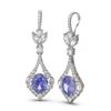 Image 2 : 10.73 ctw Tanzanite & Diamond Earrings 18K White Gold