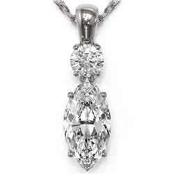 1.25 ctw Marquise Cut Diamond Necklace 18K White Gold