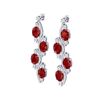 Image 2 : 16.12 ctw Designer Ruby & VS Diamond Earrings 18K White Gold