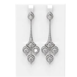 7.61 ctw Diamond Earrings 18K White Gold