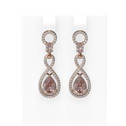 8.36 ctw Morganite & Diamond Earrings 18K Rose Gold
