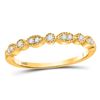 Image 1 : 10kt Yellow Gold Round Diamond Milgrain Stackable Band Ring 1/6 Cttw