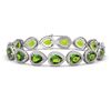 Image 1 : 15.8 ctw Peridot & Diamond Micro Pave Halo Bracelet 10K White Gold