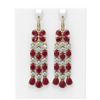 Image 1 : 37.98 ctw Ruby & Diamond Earrings 18K Yellow Gold