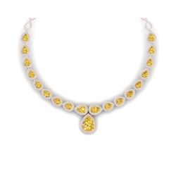 48.24 ctw Canary Citrine & VS Diamond Necklace 18K Rose Gold