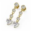 Image 1 : 3 ctw Heart Diamond Designer Earrings 18K Yellow Gold
