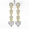 Image 2 : 3 ctw Heart Diamond Designer Earrings 18K Yellow Gold