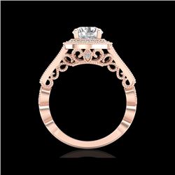 1.91 ctw VS/SI Diamond Solitaire Art Deco Ring 18K Rose Gold