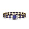 Image 1 : 32.18 ctw Sapphire & Diamond Bracelet 14K Yellow Gold