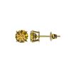 Image 2 : 1 ctw Certified Intense Yellow Diamond Stud Earrings 10K Yellow Gold