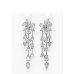 12.21 ctw Diamond Earrings 18K White Gold