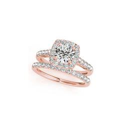 2.05 ctw Certified VS/SI Diamond 2pc Wedding Set Halo 14K Rose Gold