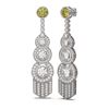 Image 2 : 6.09 ctw Fancy Yellow Diamond Earrings 18K White Gold