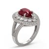 Image 2 : 5.12 ctw Certified Ruby & Diamond Victorian Ring 14K White Gold