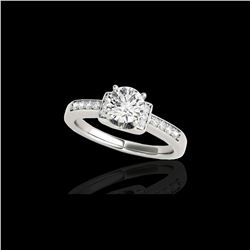 1.11 ctw Certified Diamond SolitaireRing 10K White Gold