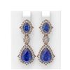 Image 1 : 10.08 ctw Tanzanite & Diamond Earrings 18K Rose Gold