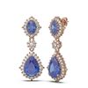 Image 2 : 10.08 ctw Tanzanite & Diamond Earrings 18K Rose Gold
