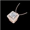 Image 1 : 1.93 ctw Princess VS/SI Diamond Micro Pave Necklace 18K Rose Gold