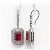 Image 2 : 14.16 ctw Certified Ruby & Diamond Victorian Earrings 14K White Gold