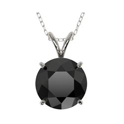 2.50 ctw Fancy Black Diamond Solitaire Necklace 10K White Gold